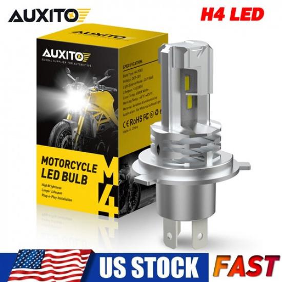 НОВЫЙ Светодиодный H4 9003 H4 Auxito для мотоцикла, фара, ближний/дальний свет, 6000K, бесшумная 1PC