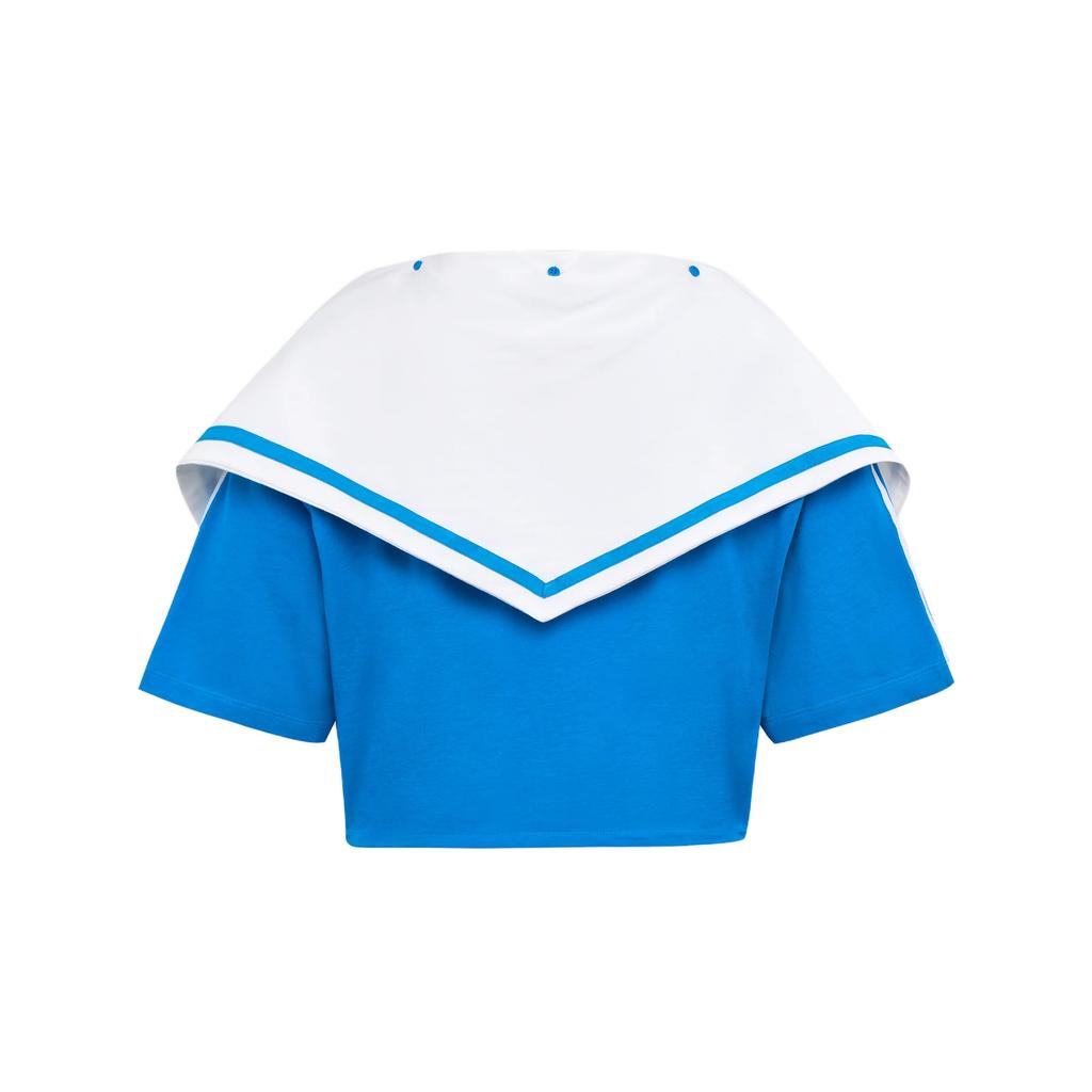 Adidas Dance Box With Scarf Three Stripes Dance Series Navy Collar Sailor Style Pullover Short Sleeve T-Shirt Women Tops KZ4180
