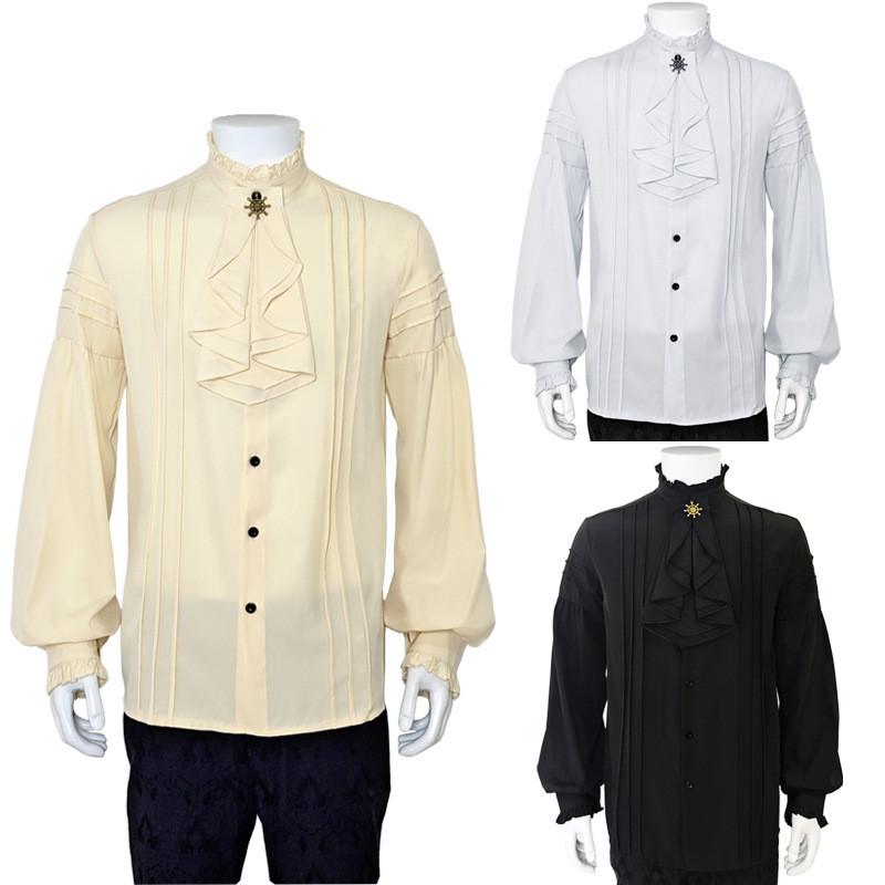 Camicia Pirata Steampunk Medievale a Maniche Lunghe per Uomo e Abbigliamento da Festa