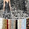 3mm Irregular Sequin Fabric Dense Full Shiny Sequin Mesh Cloth for Wedding Party Evening Dress Stage Performance Sewing Material