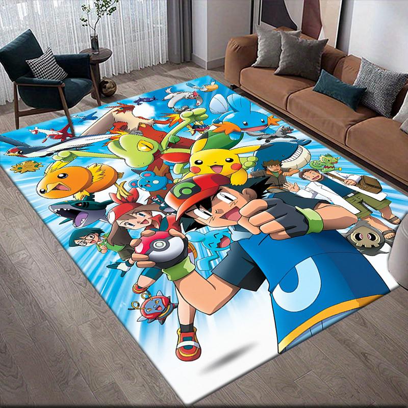 

Pokemon Fan Scene Illustration Square Area Rug, Non-Slip Floor Mat for Living Room, Perfect Gift for Pokemon Fans.chl 60x90cm