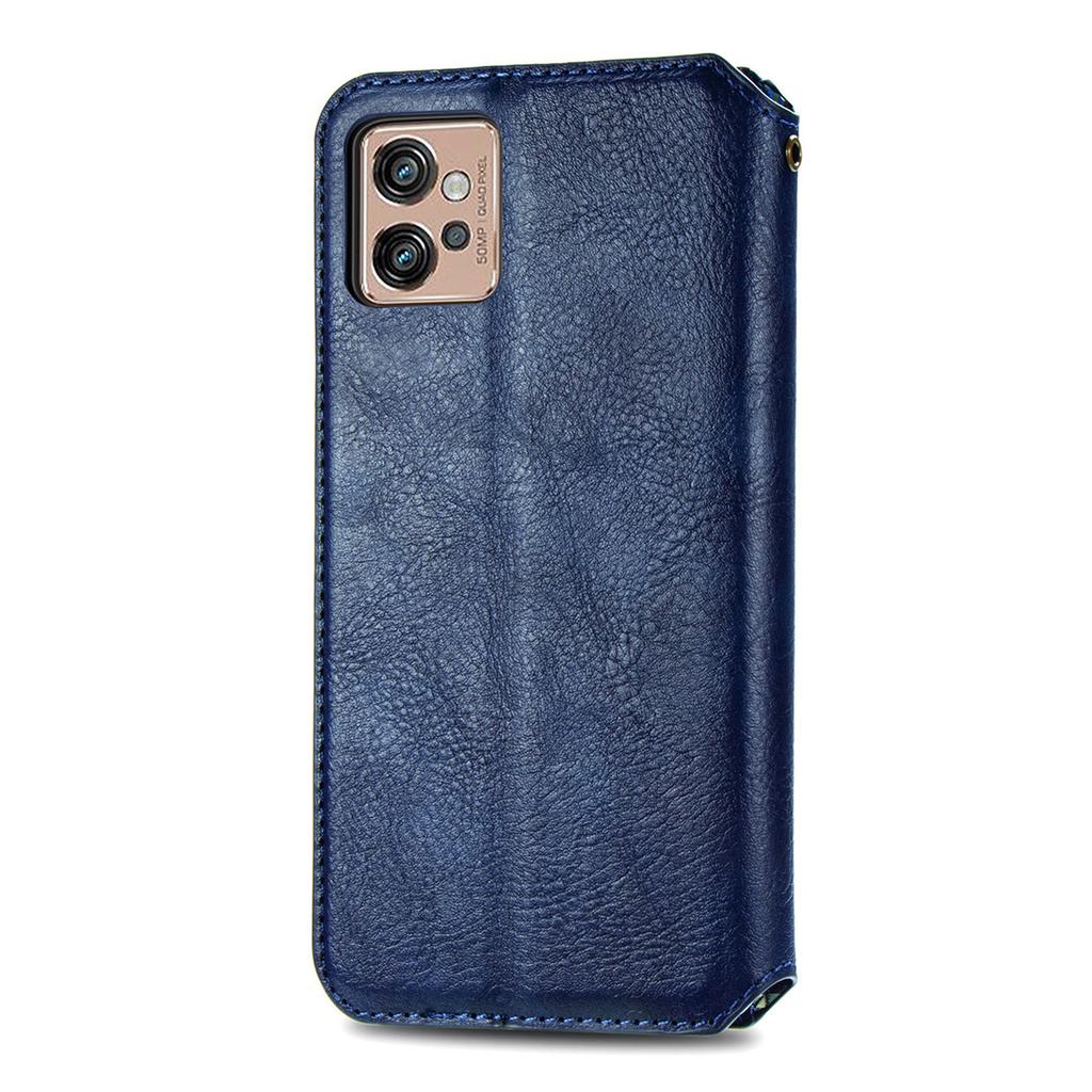 Für Motorola Moto G32 4G PU Lederhülle Rautenprägung Brieftasche Ständer Handyhülle