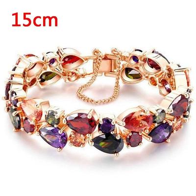 1pc Mona Lisa Bracelet European and American Colorful Zircon Rainbow Rose Gold Bracelet