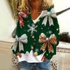 Women's Fashion Short Coat Casual Long Sleeve Printed Single Breasted Plush Top