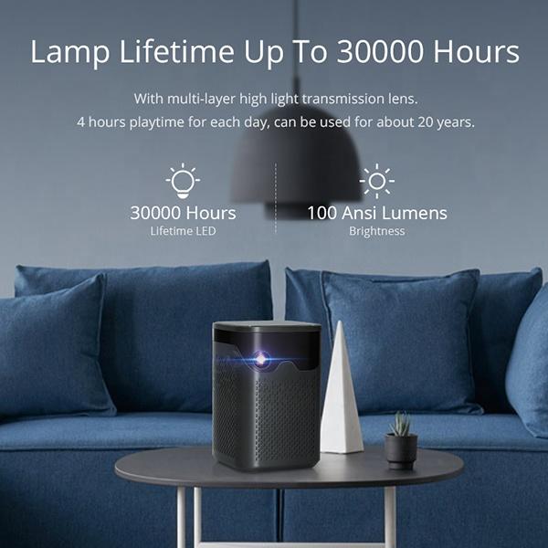 Mini DLP 4K-Laser Projector Home Theater 3D Cinema Movie Video TV 480P Rechargeable Movie Portable Outdoor Mini Gaming Projector