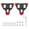 TB‑011 Universal Road Bike Cleats 6 Degree Float Self Locking Cycling Pedals Cleat SetBlack Red