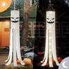 Large Ghostly Spooky Windsock Outdoor Outside Yard Porch House Hanging Flags Ornament Flag Props Durable and Lightweight