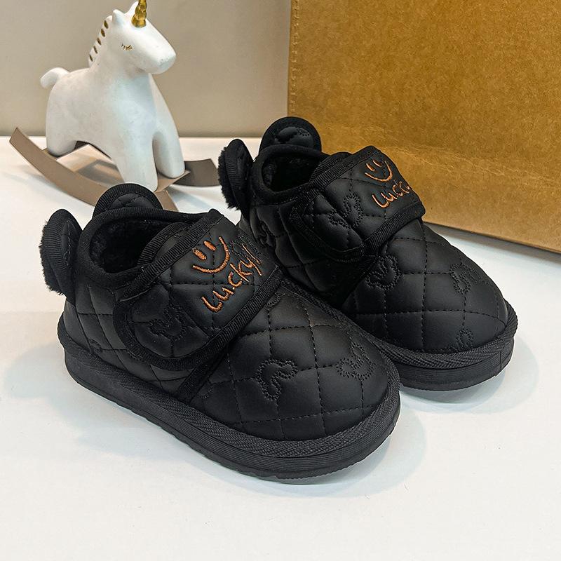 

Kids Black Quilted Fleece Lined Winter Casual Shoes 17 чёрный