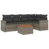 Vidaxl 6-Cz. Garden Furniture Set With Cushions, Grey, Poly Rattan
