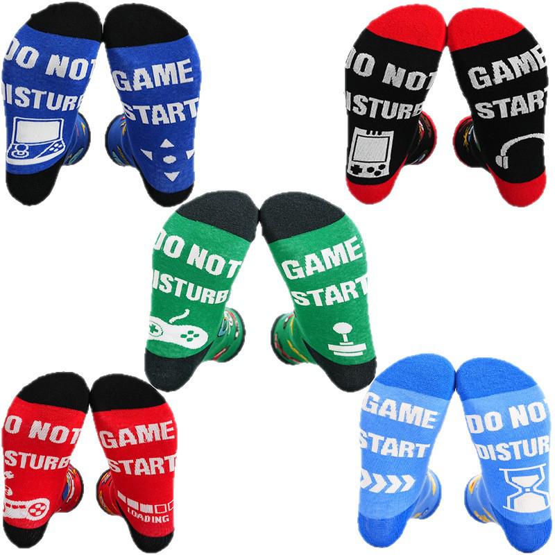 Original Mid-Calf Cotton Letter Socks: Non-Slip, Customizable Floor Socks.