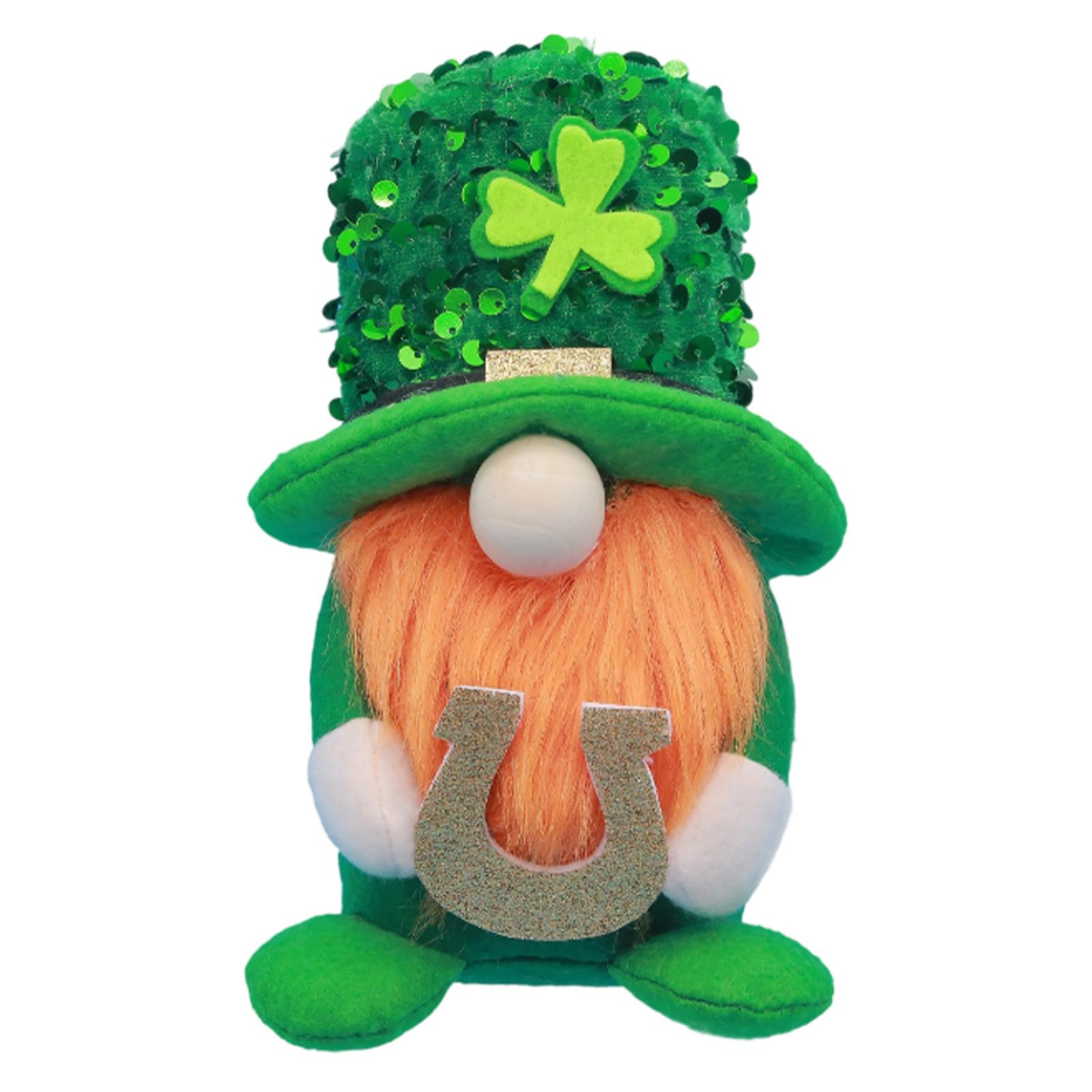 Patricks Day Irish Leprechaun Plush Patricks Day Dwarfs Scandinavians Home Ornaments One Size зелёный