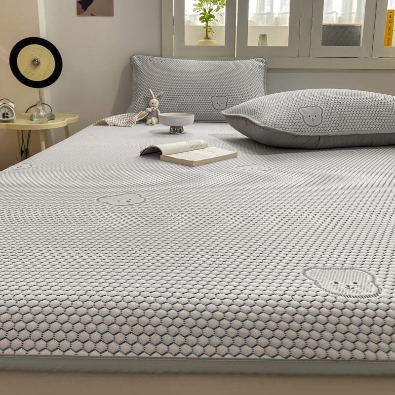 Summer Natural Latex Cooling Pad Mat Cool Cartoon Bear Printing Silk pad Foldable Sheet Air Conditioning Soft Pad Home Textile