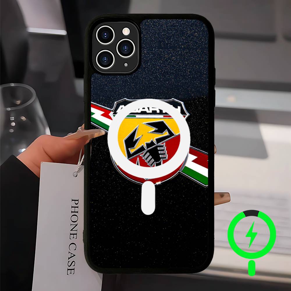 Bath Mats A-AbarthS-S Black For Magsafe Magnetic Phone Case For IPhone 16 15 17 Pro Max 11 12 13 14 Plus Cover