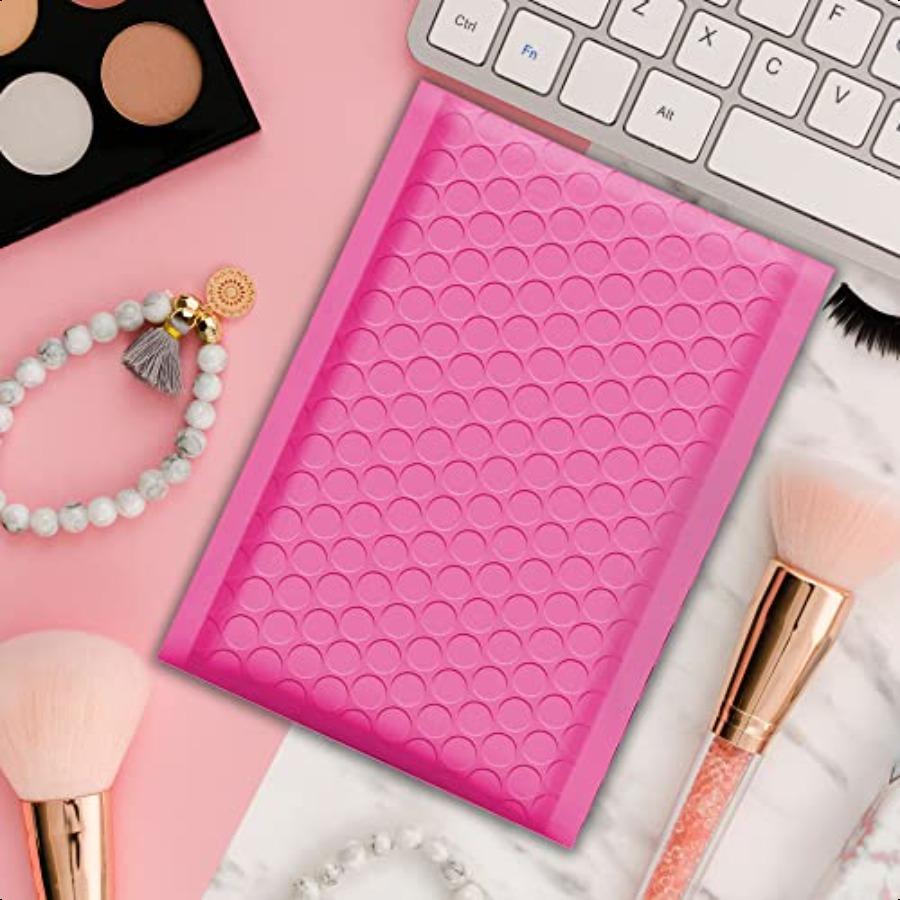 

Полипузырчатые почтовые конверты Водонепроницаемые самоклеящиеся пакеты для доставки Амортизирующие мягкие конверты для отправки почтой Ярко-розовые 8,5x1 United States