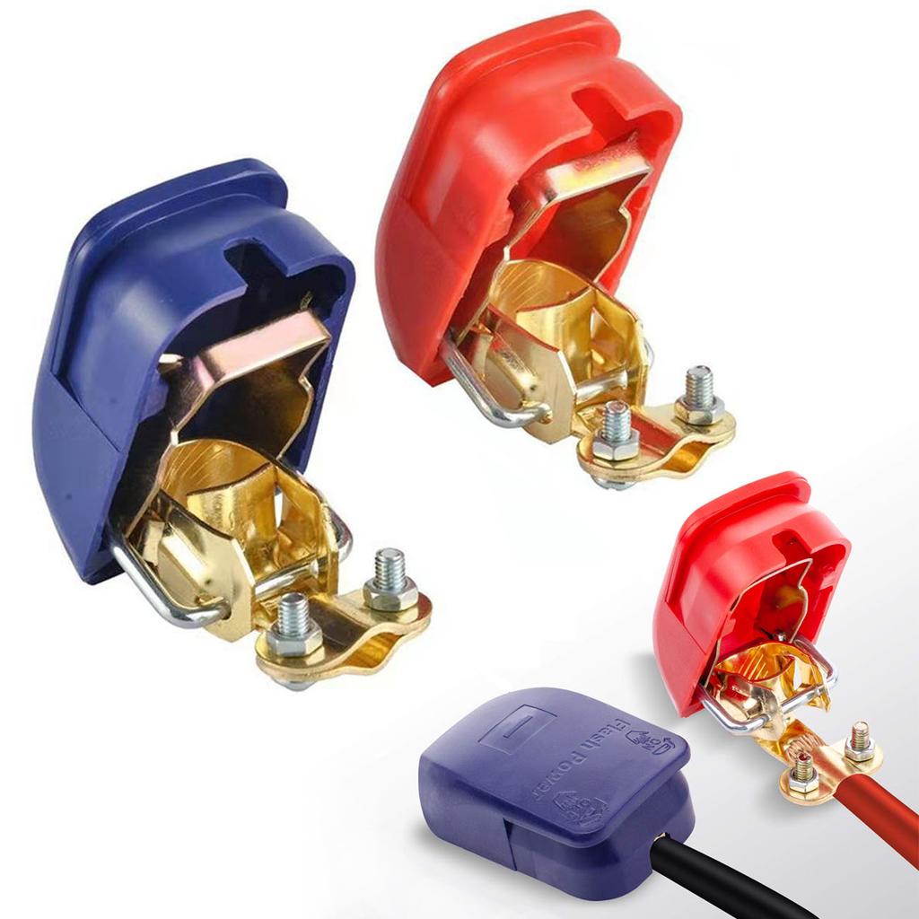 2Pcs Car Battery Terminal Connectors Quick Release Disconnect 12V 24V Positive Negative Battery Cable Ends for SAE/JIS Type Car