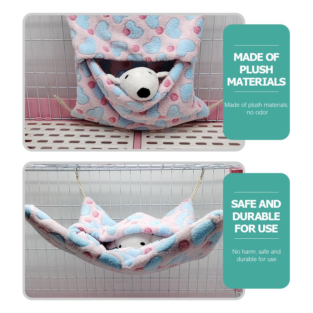 Small Pet Sleeping Bag Comfortable Hamster Hammock Hanging Bed Easy Install Washable Warm Nest for Guinea Pig Chinchilla Ferret