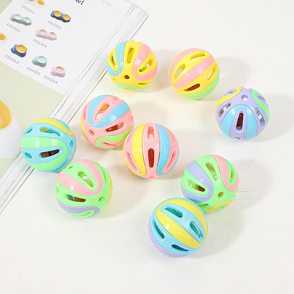 Pipitao Colorful Splicing Bell Ball Large Cat Toy, Cat Self-hi Bell Pet Toy