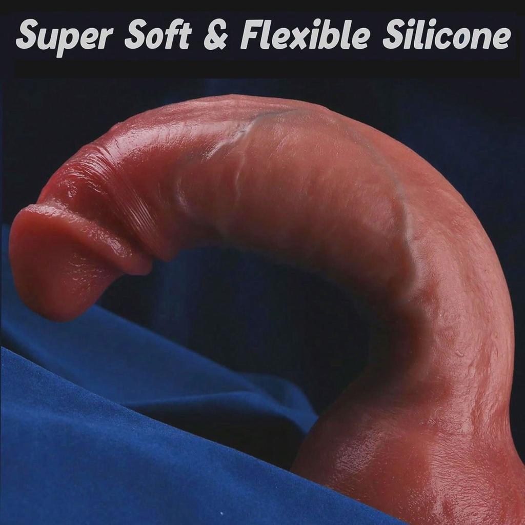 10,6palcový realistický velký tlustý dildo pro ženy, realistické měkké silikonové anální dildo se silnou přísavkou pro použití bez použití rukou, penis pro anální vagínu