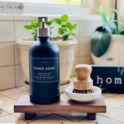 1 Wooden Base Soap Dish, Bathroom Display Rack, Sink Soap Dispenser Organizer, Perfume Cosmetic Organizer, Bathroom Accessories