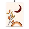 Abstract Geometric Wall Art Canvas Painting Mountain Sun Moon Leaf Poster Orange Prints for Living Room Home Decoration Pictures