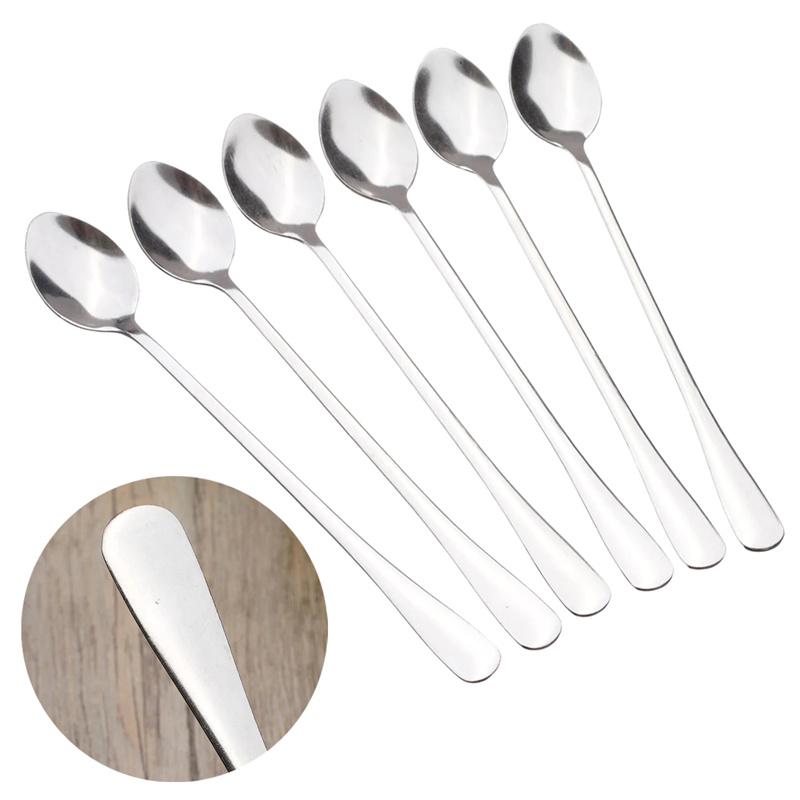 Long Handled Stainless Steel Coffee Spoon Ice Cream Dessert Tea Spoon For Picnic Kitchen Accessories Spoon Coffee Bean