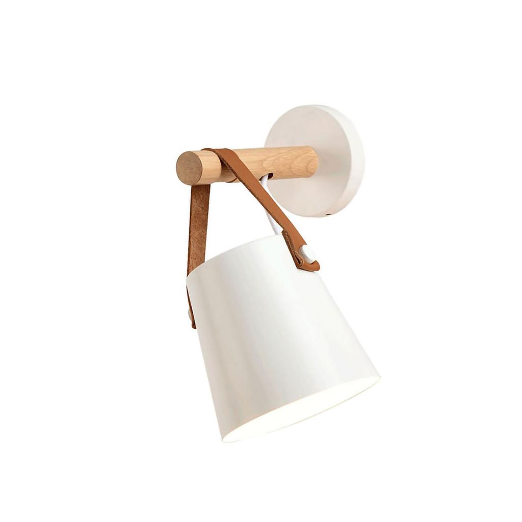 Vägglampa Trä Modern Enkel Stil Nattlampa Hemdekoration för Korridor Sängbord Vit