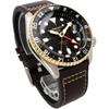 Seiko 5 Sports SKX Series GMT Automatic Mechanical Watch Black Brown Leather Men's Made in Japan