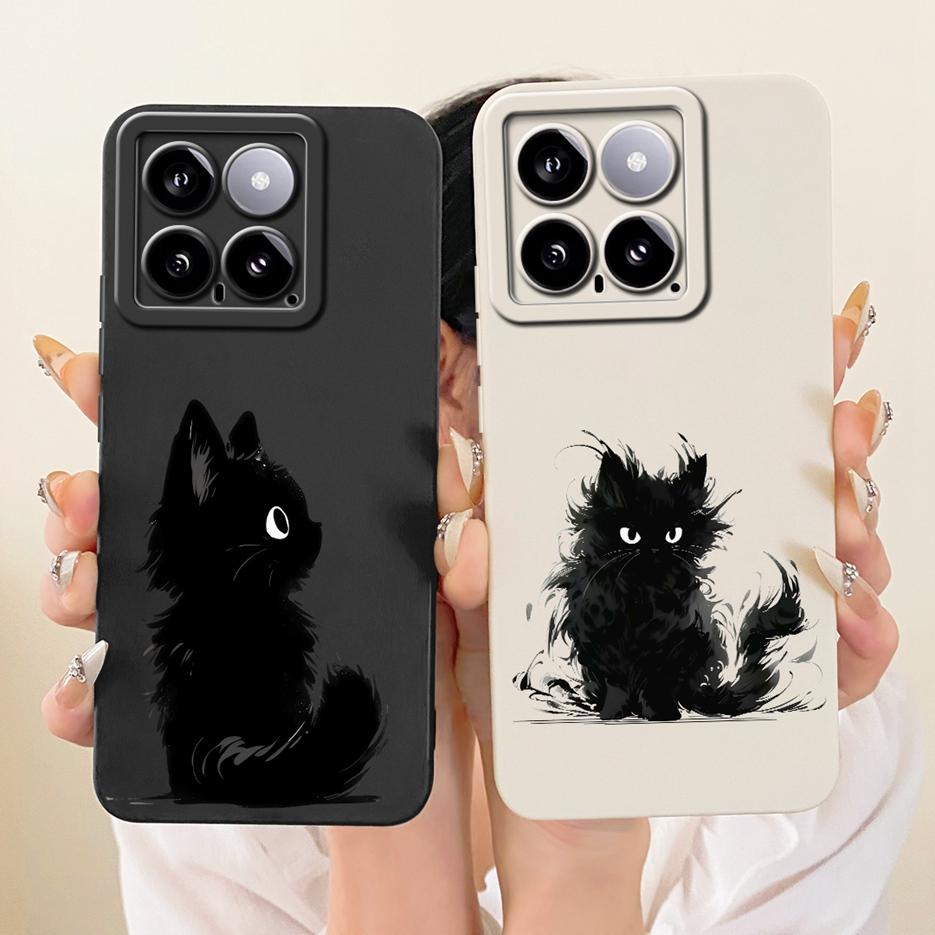 For Xiaomi Mi 14 Pro Case Cool Owl Dragon Painted Cover Soft Silicone Matte Phone Case For Xiaomi 14 Pro Mi14 5G Back Cover Bags