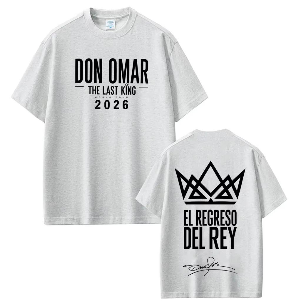 Summer Hot Sale Rapper Don Omar The Last King Tour 2026 Print Tshirts Unisex Unisex Vintage Top Hip Hop Streetwear Oversized Tshirt