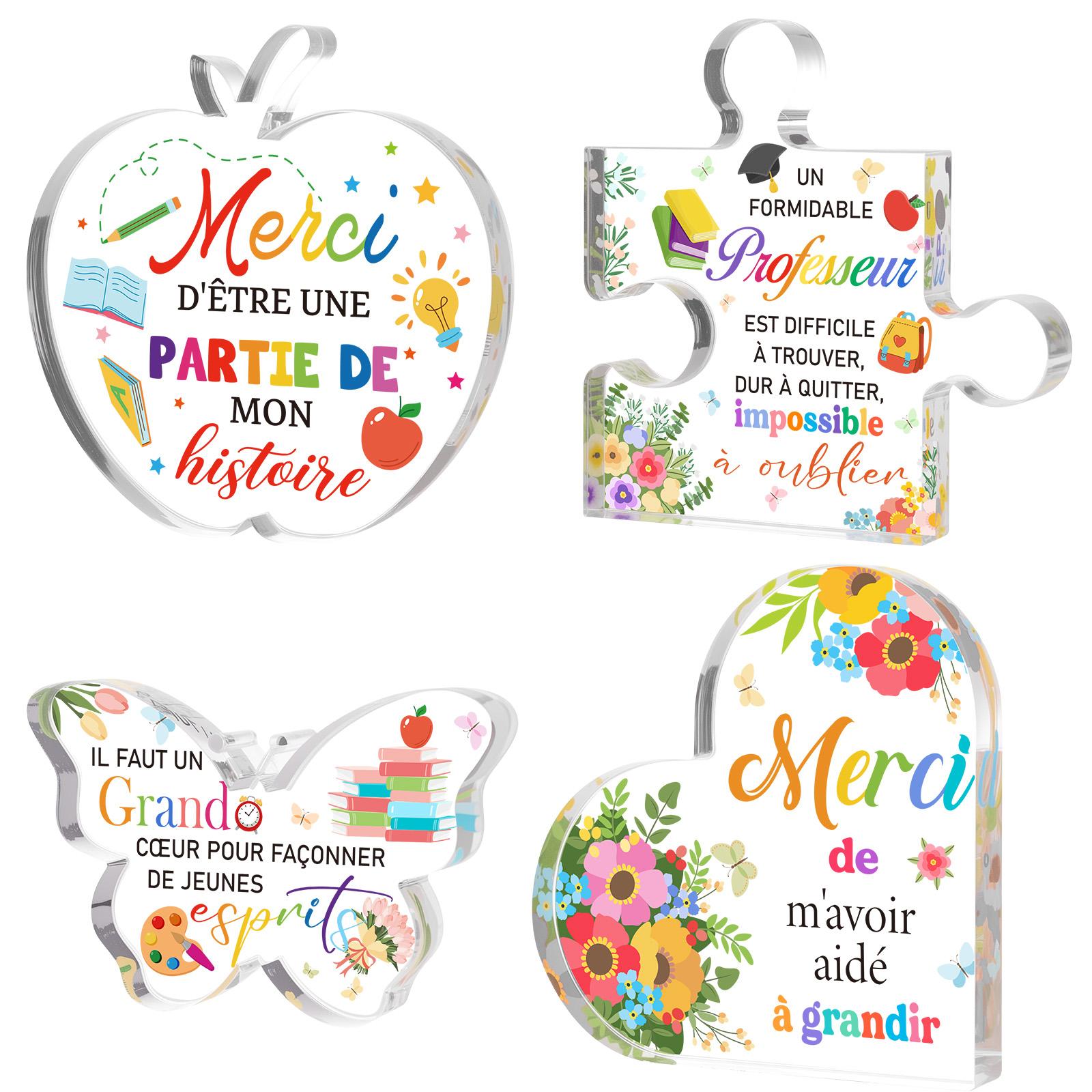 4Pcs Teacher Appreciation Gifts Acrylic Thank You Table Deocr End Of Year Appreciation Gift Acrylic Award Plaque Gifts Paperweig