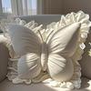 Butterfly Throw Pillow Decorative Butterfly Pillow with Lace Trim Elegant Soft Butterfly Cushion for Office Chair Sofa Couch Bed