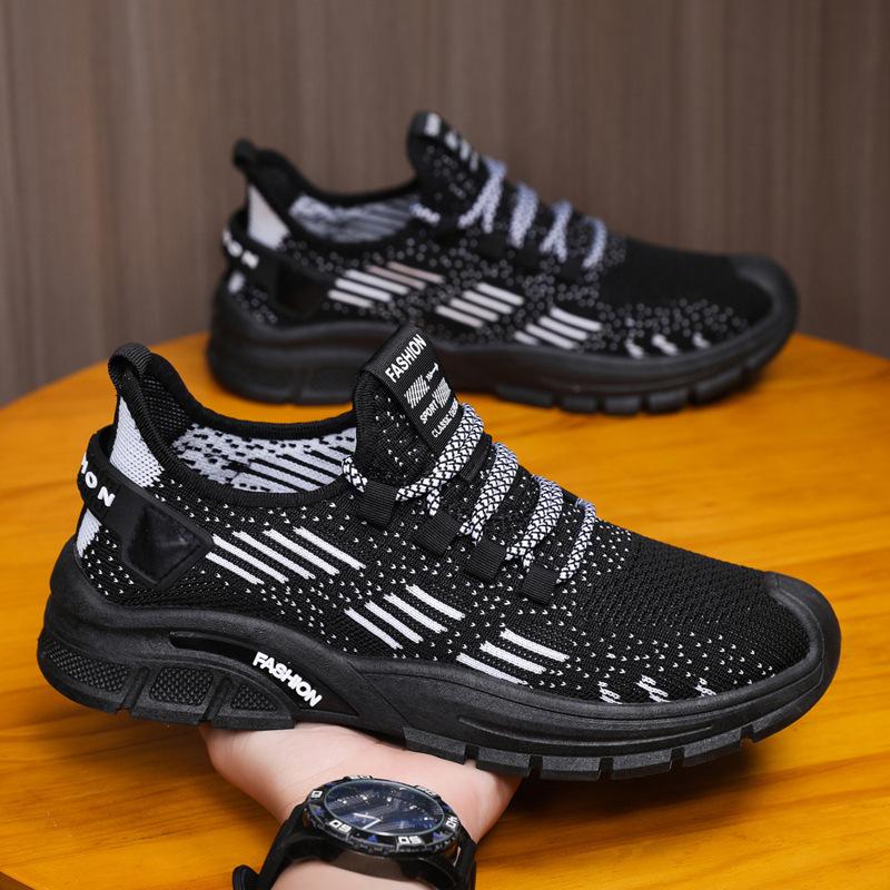 Herrenschuhe Sommer atmungsaktiv 2025 neue Herren-Freizeit-Laufschuhe Herrenmode Fly-Woven Mesh-Sneaker Herren