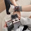 Female Autumn and Winter Thickened Warm Retro Cartoon Boneless Flocking Puppy Wool Drum Pile Socks