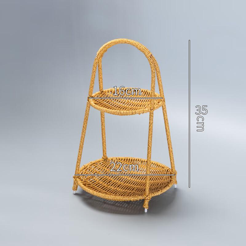Hand-Woven Double-Layer Bamboo Fruit Basket