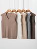 Women's 100% Pure Cashmere V-neck Cable Knit Vest for Autumn/Winter