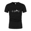 Bergs-EKG T-shirt Sommar Män Kvinnor Kortärmad T-shirt Roliga Hip Hop Tees Toppar Harajuku Kläder Elektrokardiogram T-shirt