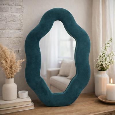 Soft Squiggly Mirror – Oval Pebble – Royal Teal (20.5x32.5x2.3cm)