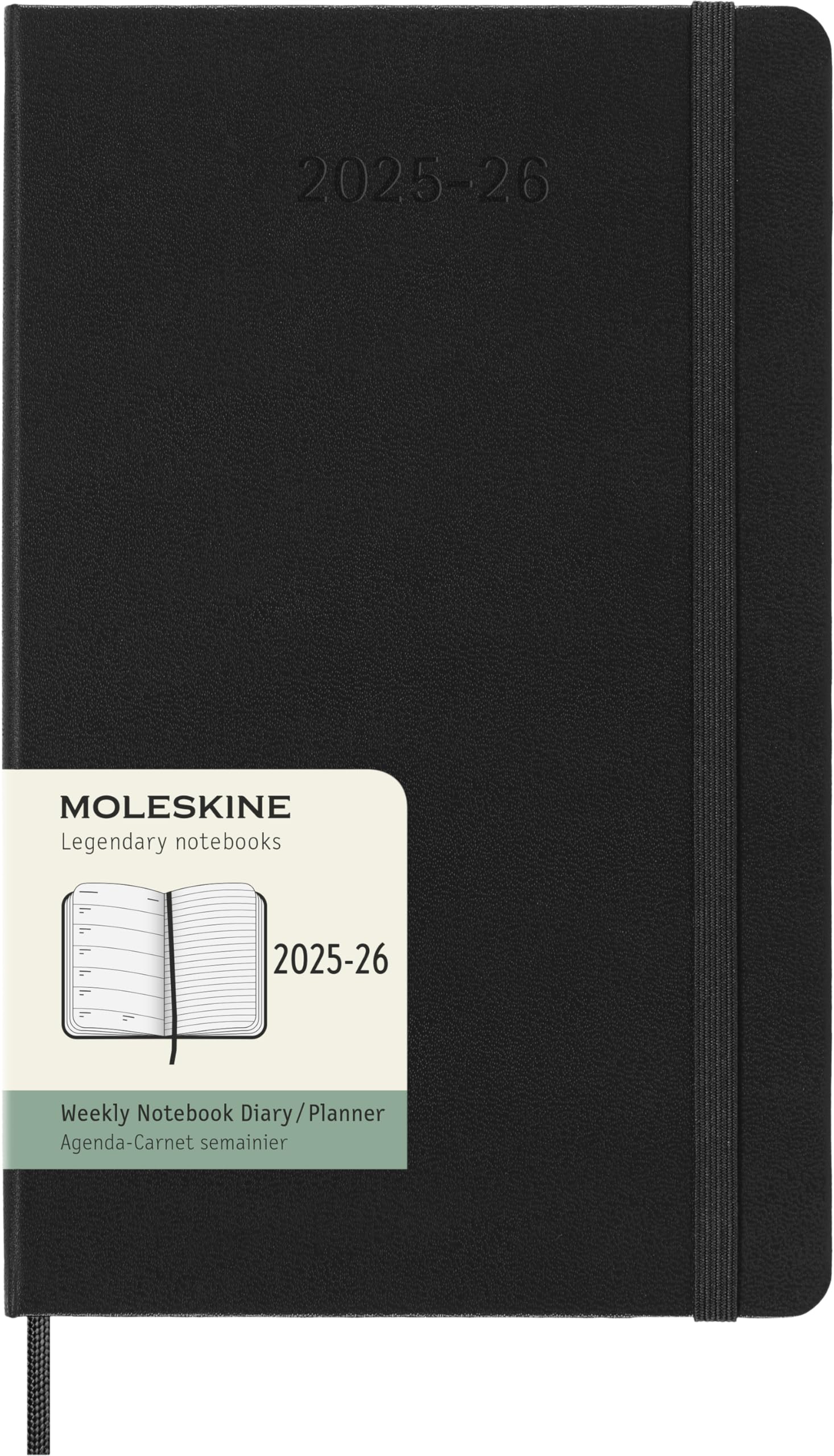 

Moleskine 2025 Июль Еженедельник Большой Размер Ш x 21 см DHB18WN3Y26 Планер, Старт, 18-Месячный Дневник, Твердая Обложка, (13см В), Черный,