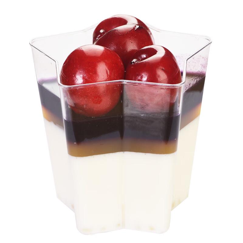 Disposable Star Mousse Cups with Lids and Spoons