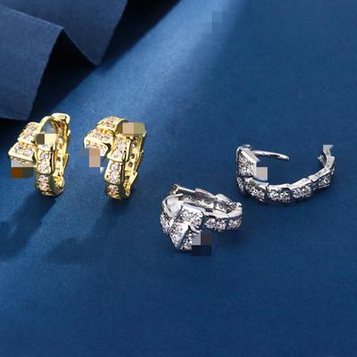 2023 Stylish Snake-Shaped Zircon Earrings: High-End, Luxurious Design for Women