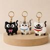 Cat Design Kitty Access Card Cover Leather Material Cat Keychain Creative ID Card Holder  Women
