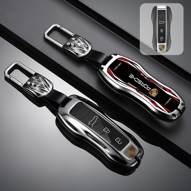Coque de protection pour clé de voiture en alliage de zinc pour Porsche Panamera Spyder Carrera Macan Boxster Cayman Cayenne 911 718 981 991 Accessoires
