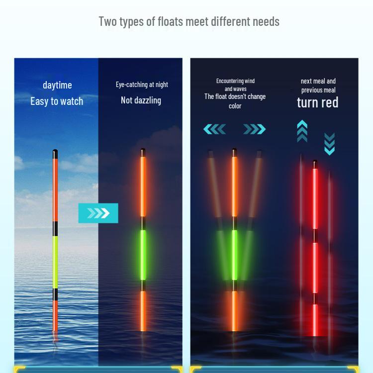 High Sensitivity LED Crucian Carp Float - Color-Changing Bite Indicator for Day & Night Use