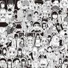 70 unidades/juego de espías × familia . Pegatinas clásicas en blanco y negro serie 01, pegatinas de garabatos impermeables a la moda DIY