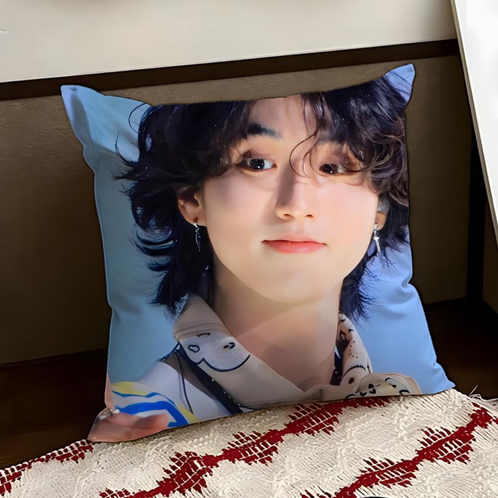 Singer HHan JJisung Boy Cushion Cover Reversible Soft Durable Pillow Cover Home  Car MultiScene Use for Daily Comfort