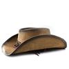 Men's and Women's Big-brimmed Leather Western Cowboy Hat Horseback Riding Beach Hat Sun Hat Big Head Circumference Top Hat High-end Hat Spot