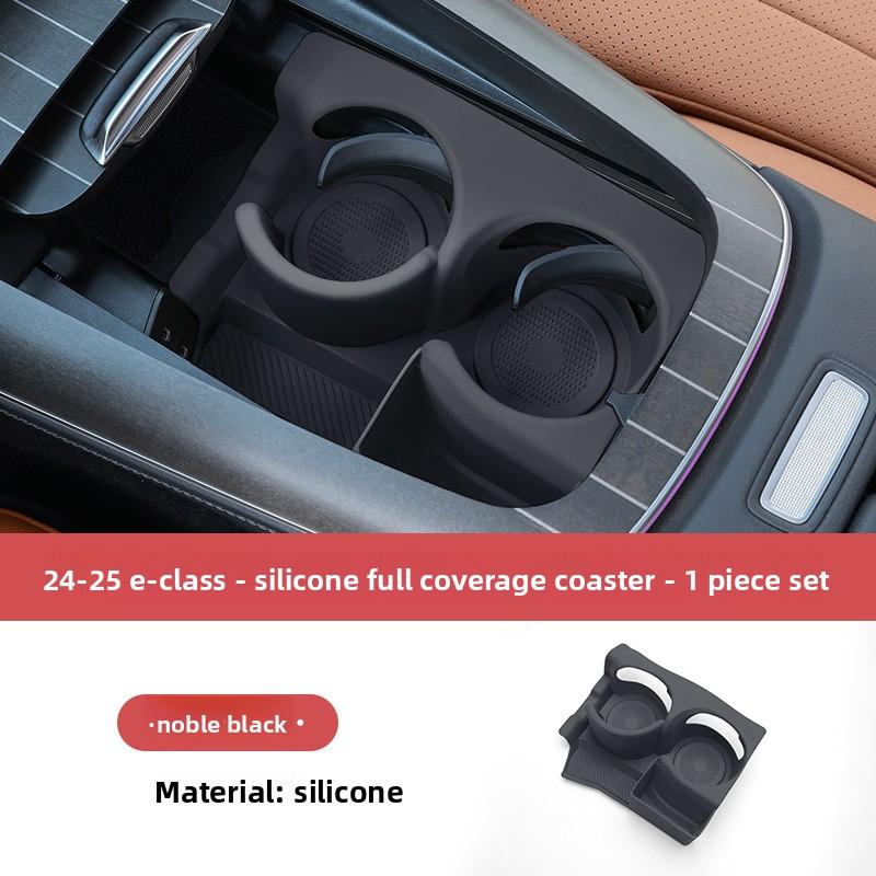

For Mercedes Benz E Class W214 E260 E300 E200 2025 2025 Car Central Console Water Cup Holder Silicone Water Cup Pad Cover Trim чёрный