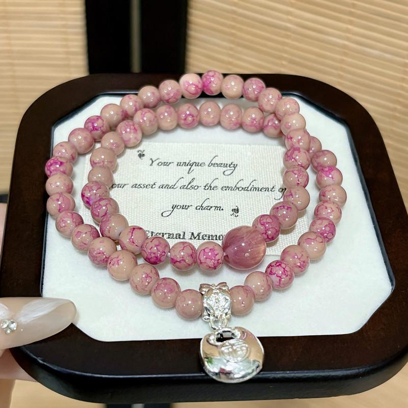 New Chinese-style mountain ghost flower beaded double-layer bracelet, women's national style retro new bracelet, personalized versatile jewelry