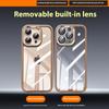 For iPhone 16 Pro Max Case PC+TPU Transparent Phone Cover with Detachable Camera Lens Film