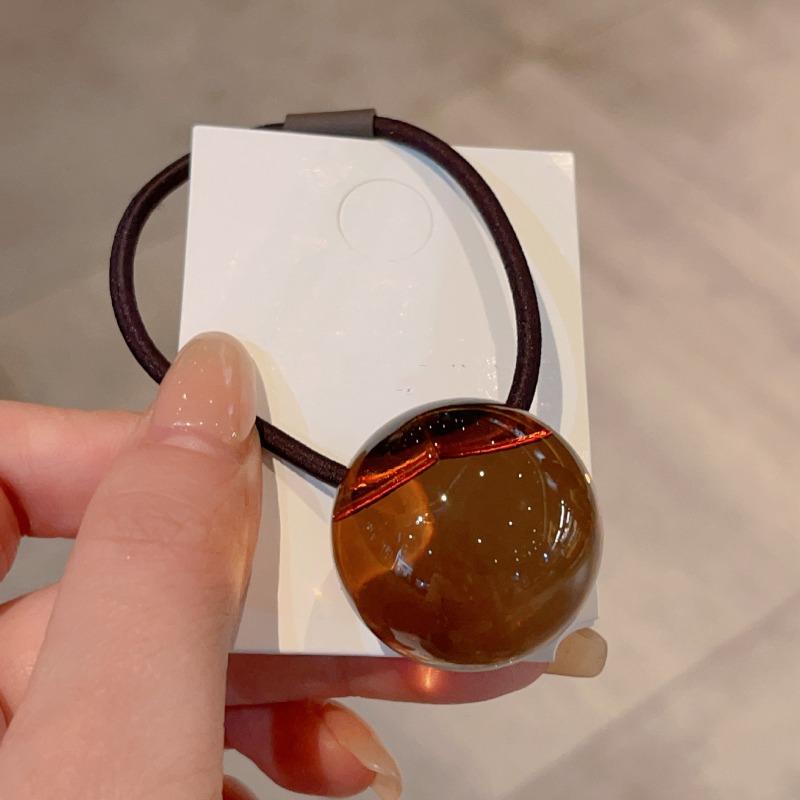 O pereche de elastice noi colorate, luminoase și transparente, cu bile, pentru coadă de cal, elastice cu elasticitate ridicată și benzi de cauciuc